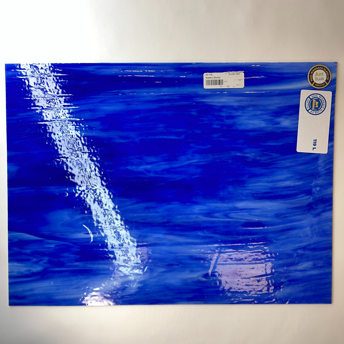 Blueberry - Blue Opal Wispy Stained Glass – Wissmach - 2 Sheets