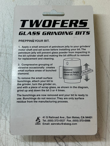 1" Aanraku Twofers Glass Grinding Bits (Fine 220 Grit)