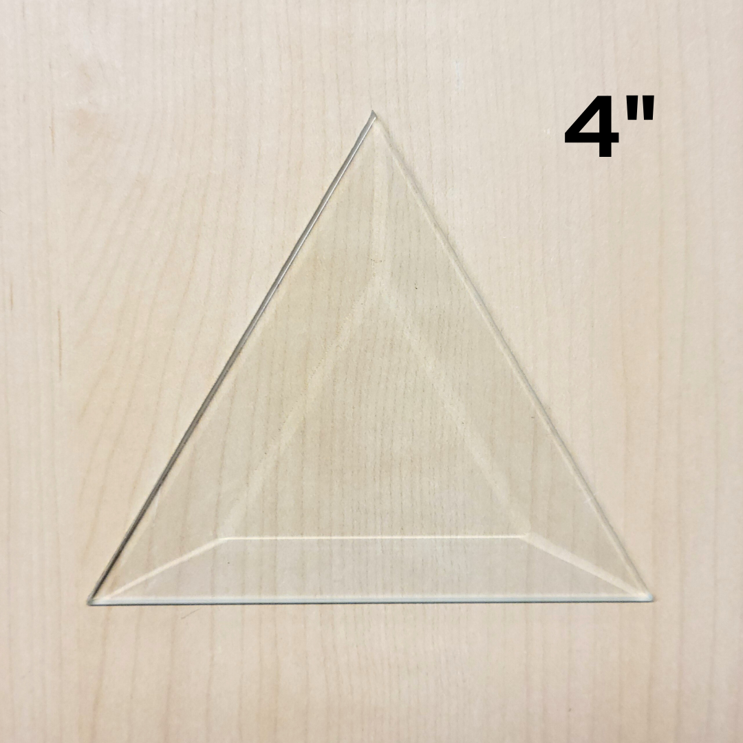 4" Clear Bevel Triangle (4 inch) | 10 or 30 Pack