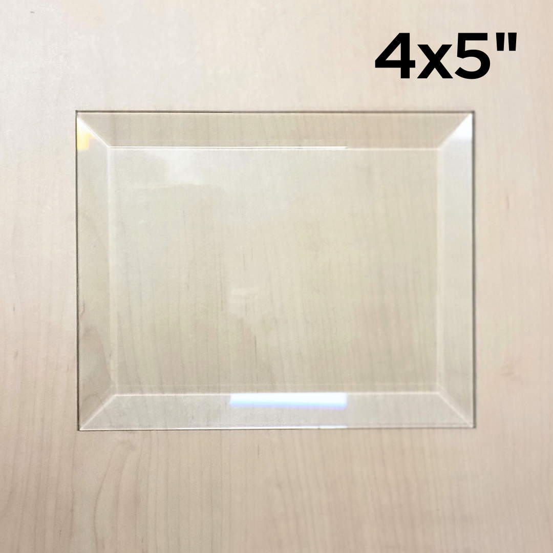 4"x5" Clear Bevel Rectangle (4 inch x 5 inch) | 2 Pack