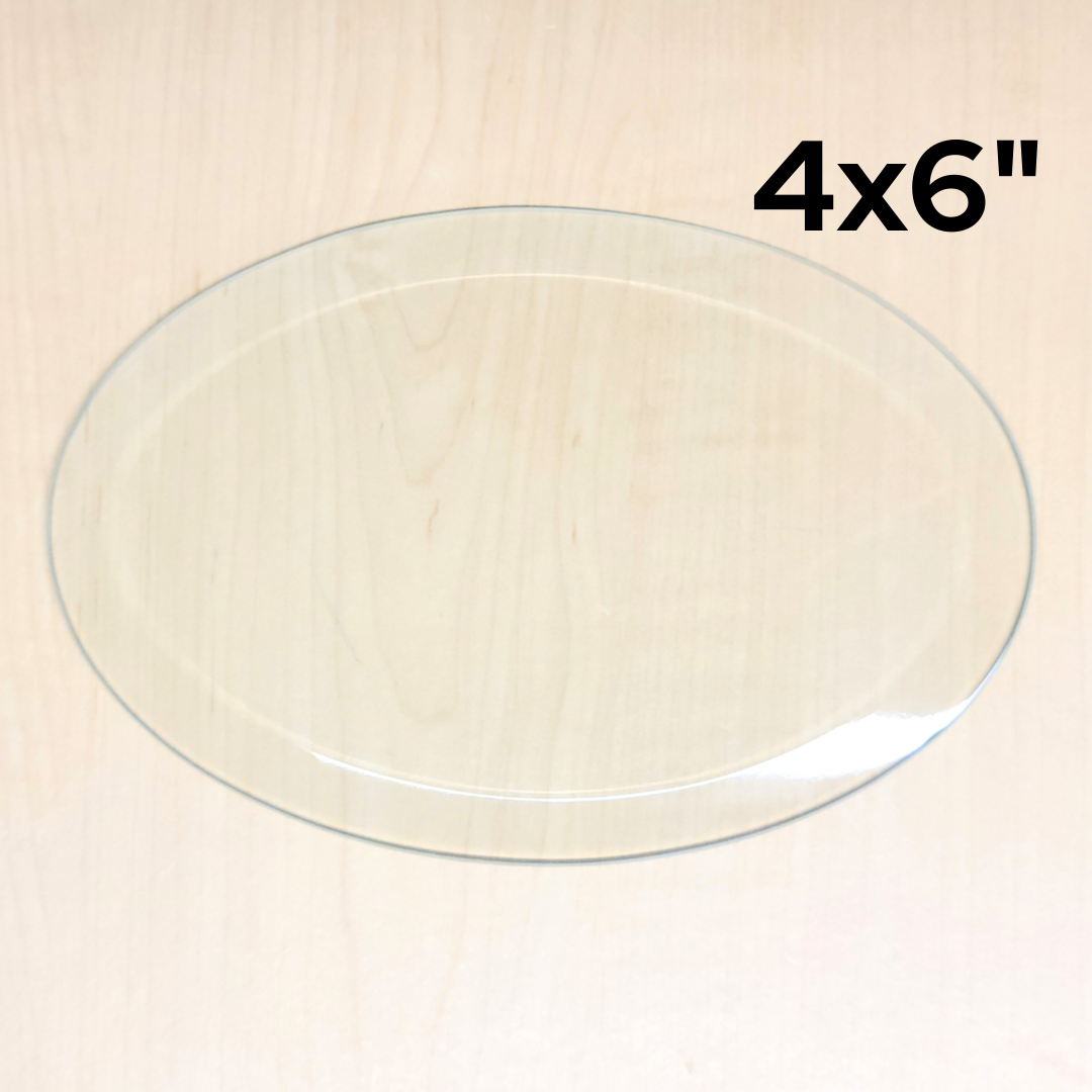 4"x6" Clear Bevel Oval (4 inch x 6 inch) | 4 Pack