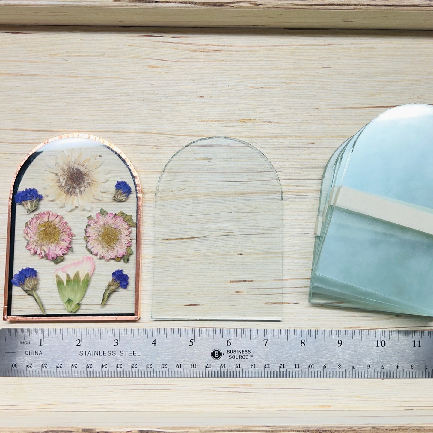 3.5"x5" Clear Flat Glass Arches (3.5 inch x 5 inch) | 6 or 16 Pack