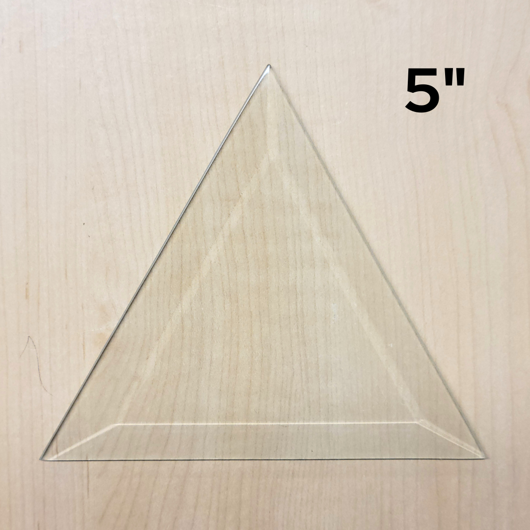 5" Clear Bevel Triangle (5 inch) | 10 or 30 Pack