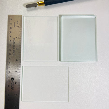 3"x4" Rectangles Clear Flat Glass (3 inch x 4 inch) | 4 or 16 Pack