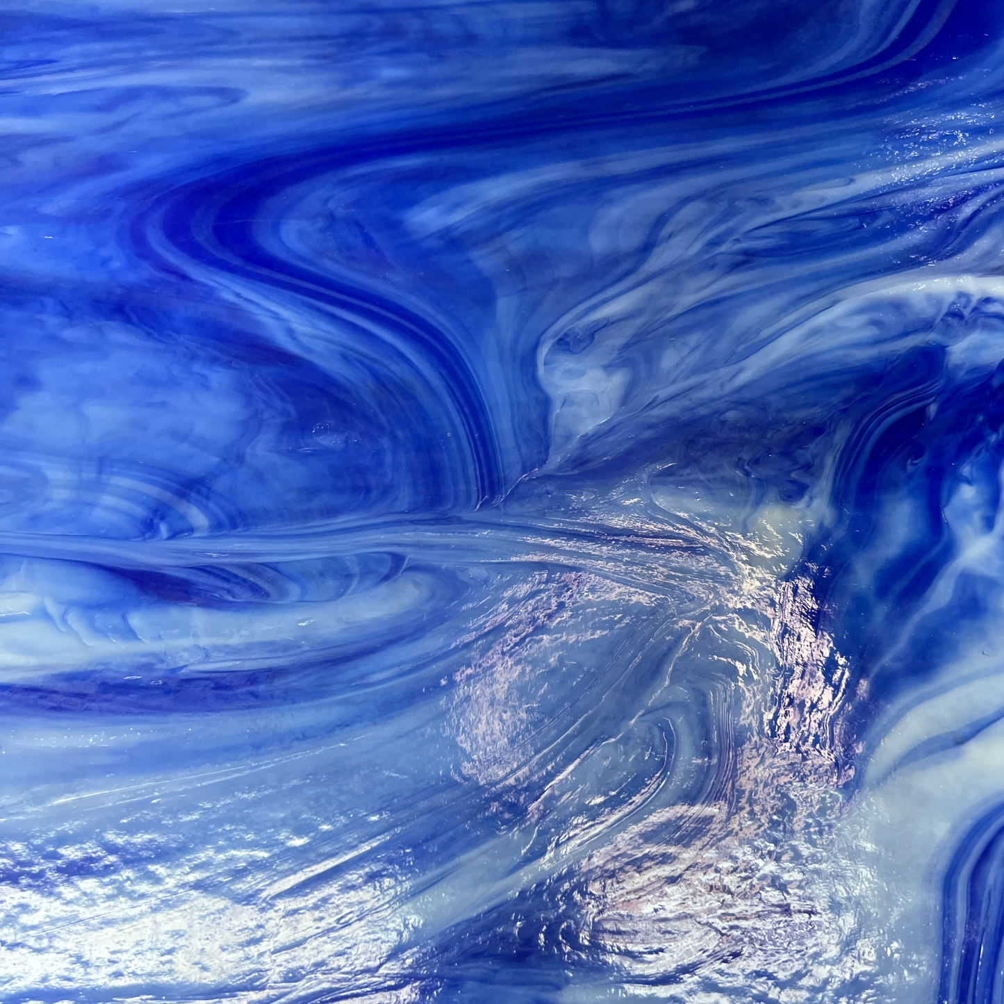 Blueberry - Blue Opal Wispy Stained Glass – Wissmach - 2 Sheets
