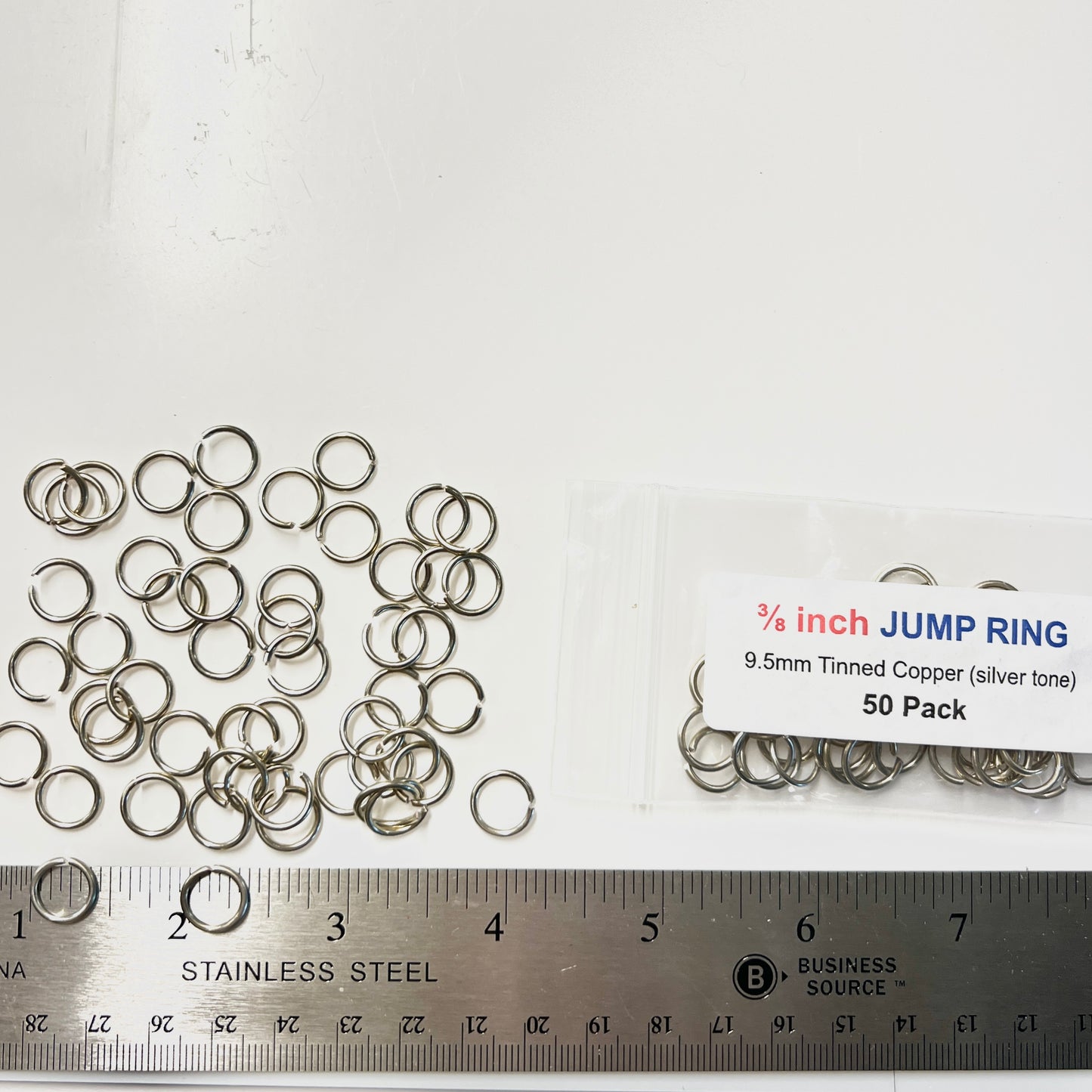 3/8" Jump Rings – 16g Tinned Solid Copper | 50 Pack