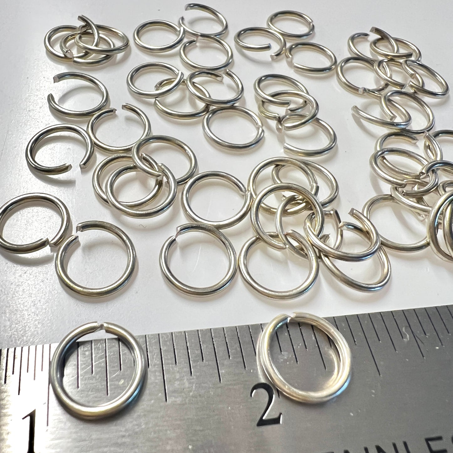 3/8" Jump Rings – 16g Tinned Solid Copper | 50 Pack