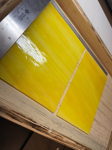 Yellow White Opal Wissmach Stained Glass 2 Sheets | 2 Size Options