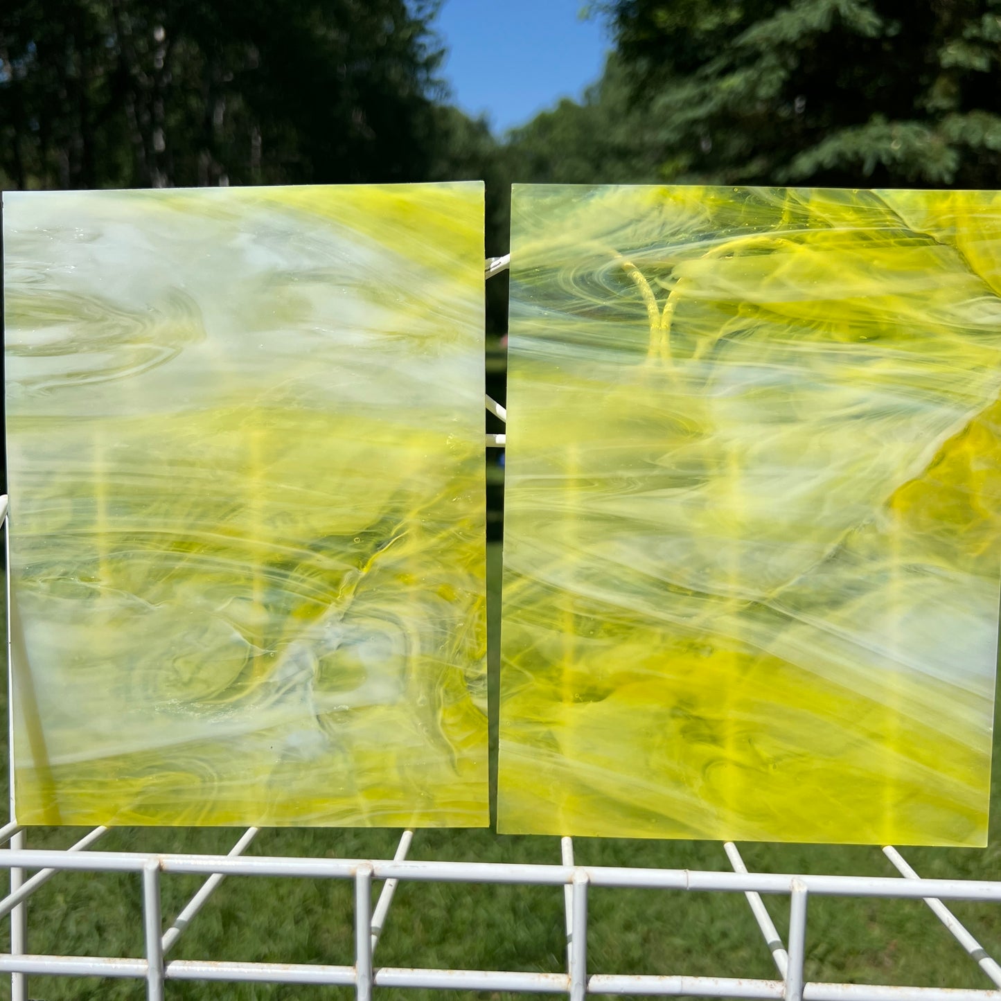 Cadmium Yellow - Olive Oil Stained Glass – Wissmach - 2 Sheets