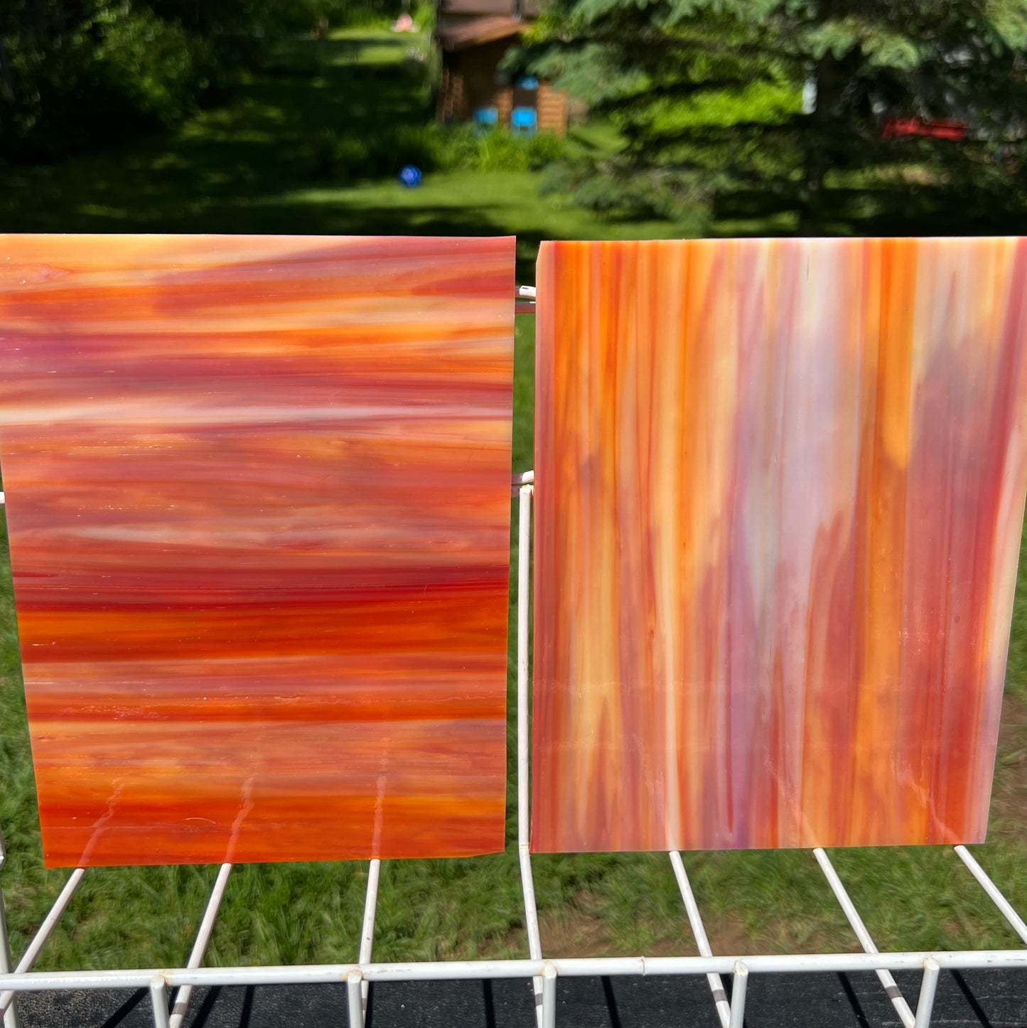 Sunrise Orange (Selenium Orange / Opal Dense) Stained Glass - 2 Sheets (6"x8")