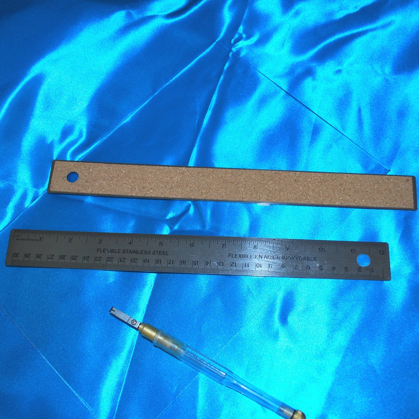 12 inch (30 cm) Stainless Steel Ruler - No Slip Cork Backing for Straight Edge Scoring
