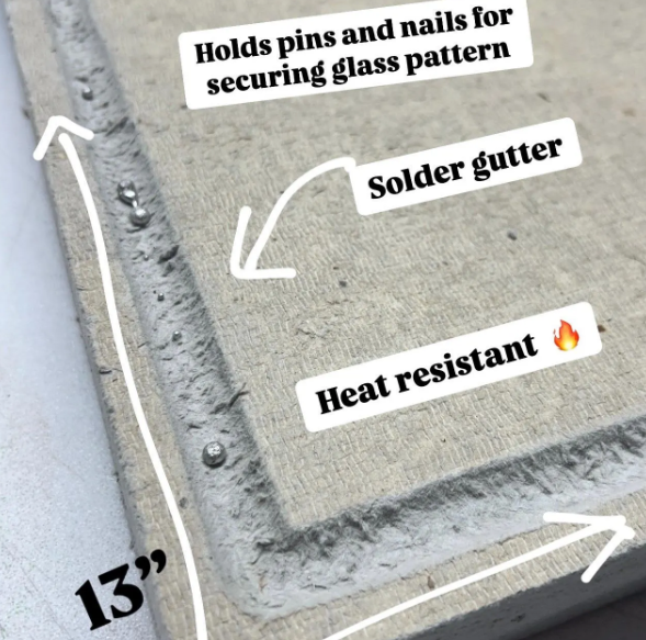 11" x 13" Heat-Resistant Soldering Work Surface Board with Solder Gutter