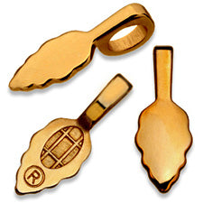 Aanraku - LARGE (10 x 25mm) - 18K GOLD plated - Leaf Jewelry Bails