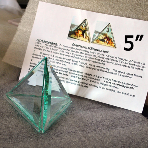 Project Kit: 5″ 3D Triangle Cube – (4) 5 Inch Clear Glass Triangle Bevels