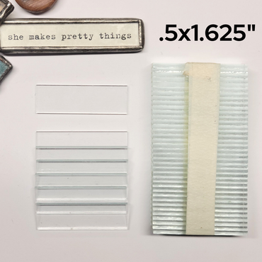 1/2" x 1-5/8" STIX Rectangles Clear Flat Glass (.5 x 1.625 inch)