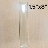 1-1/2" x 8" Clear Bevel Rectangle (1-1/2 inch x 8 inch)