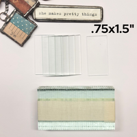 3/4 x 1-1/2" Rectangles Clear Flat Glass (.75 x 1.5 inch)