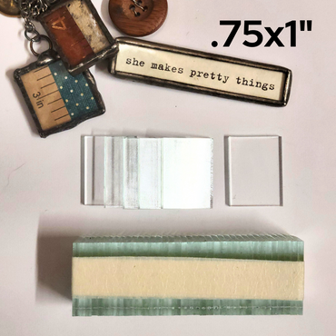 3/4"x1" Rectangles Clear Flat Glass (.75 x 1 inch) | 10/30/100 Packs