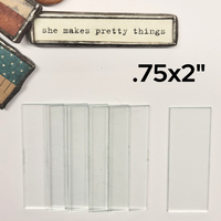 3/4" x 2" Rectangles Clear Flat Glass (.75 x 2 inch)