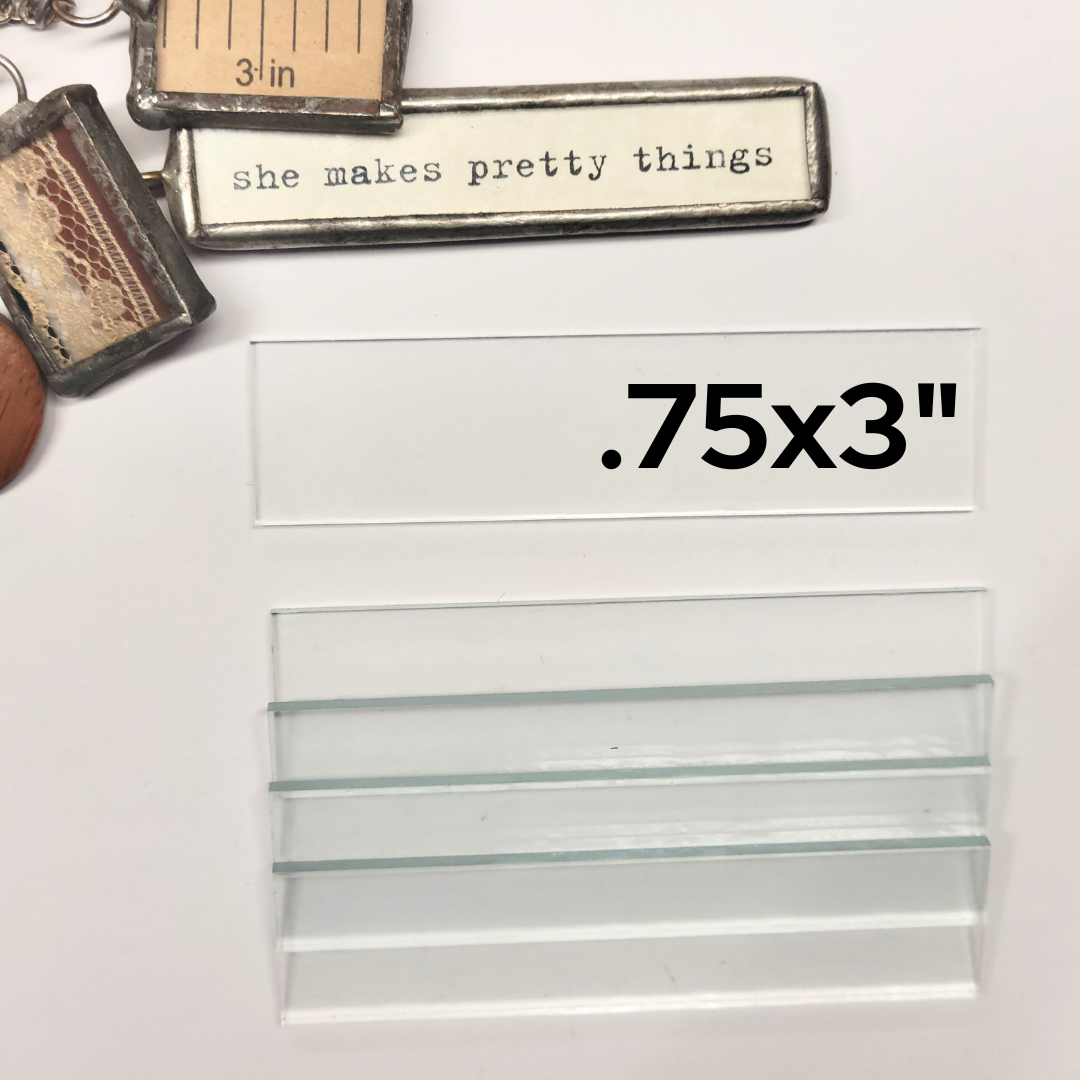 3/4" x 3" Rectangles Clear Flat Glass (.75 inch x 3 inch)