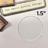 1-1/2 inch Circle Round Flat Pendant GLASS - 1.5" Circles - Clear Glass is FLAT on Both Sides