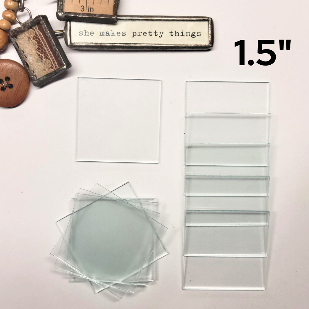 1-1/2" Square Clear Flat Glass (1.5 inch)