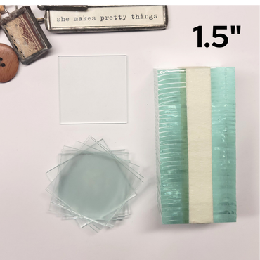 1-1/2" Square Clear Flat Glass (1.5 inch)