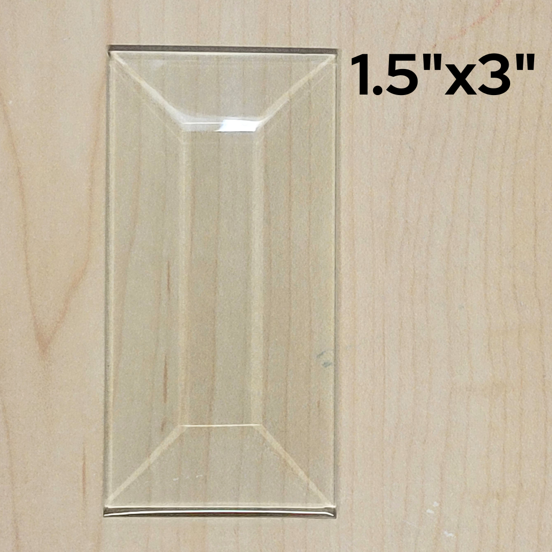 1-1/2 x 3" Clear Bevel Rectangle (1-1/2 inch x 3 inch)