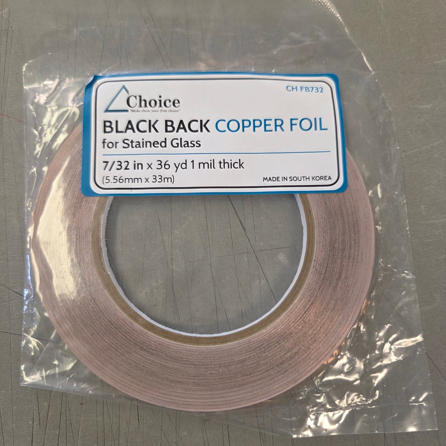 CLOSEOUT 7/32" Choice Black Back Copper Foil Tape (36 yds)
