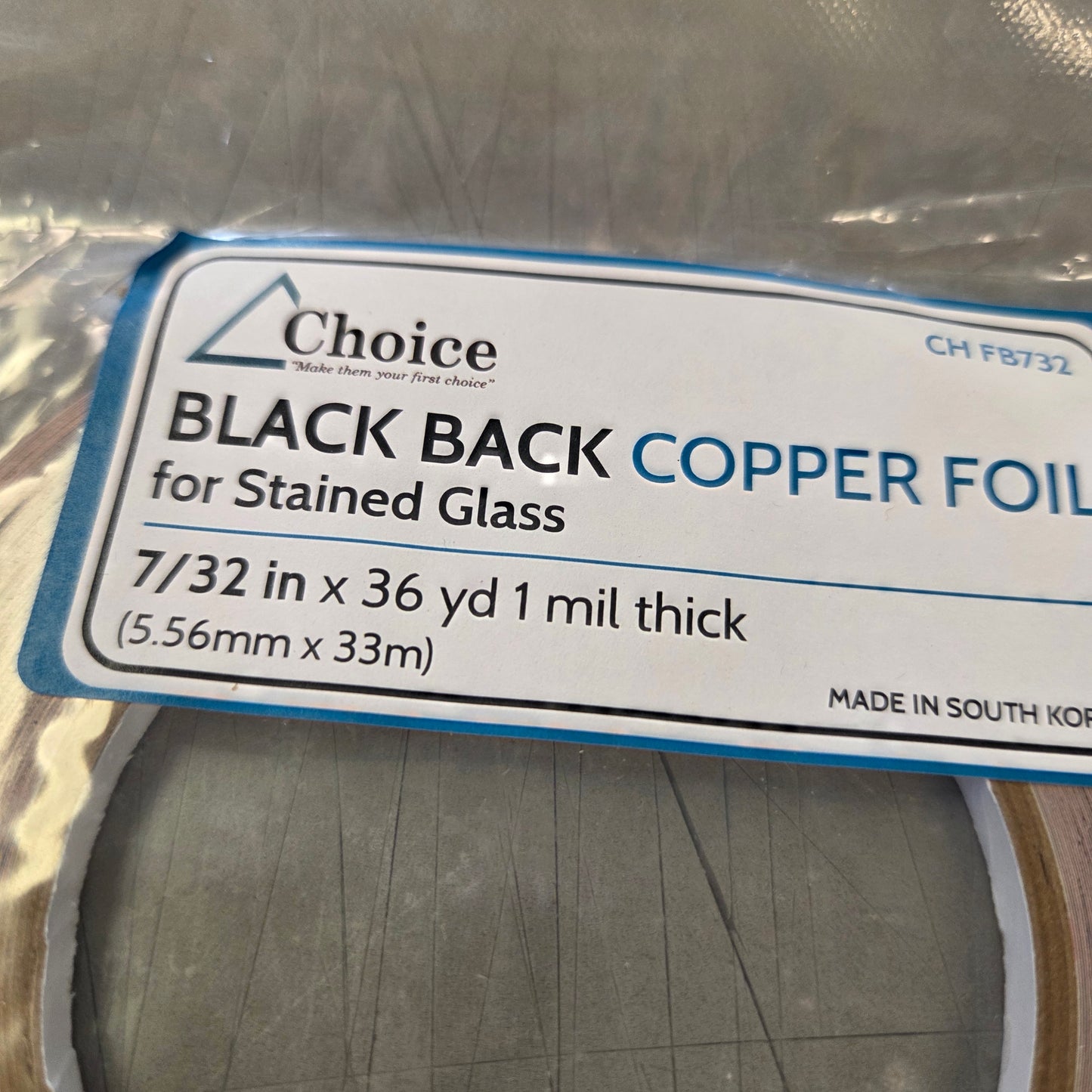 CLOSEOUT 7/32" Choice Black Back Copper Foil Tape (36 yds)