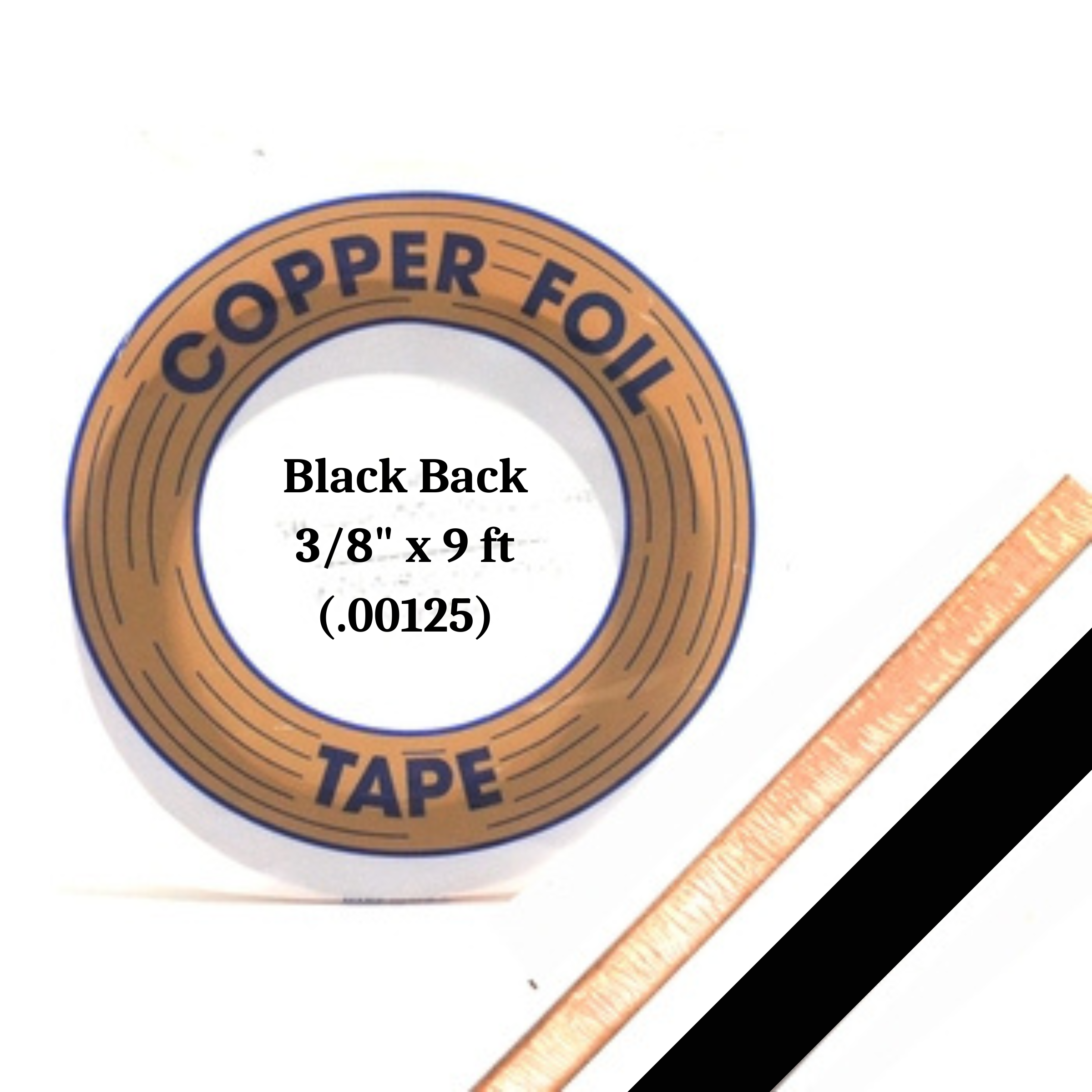 3/8" EDCO Black Back Copper Foil Tape (9 ft)