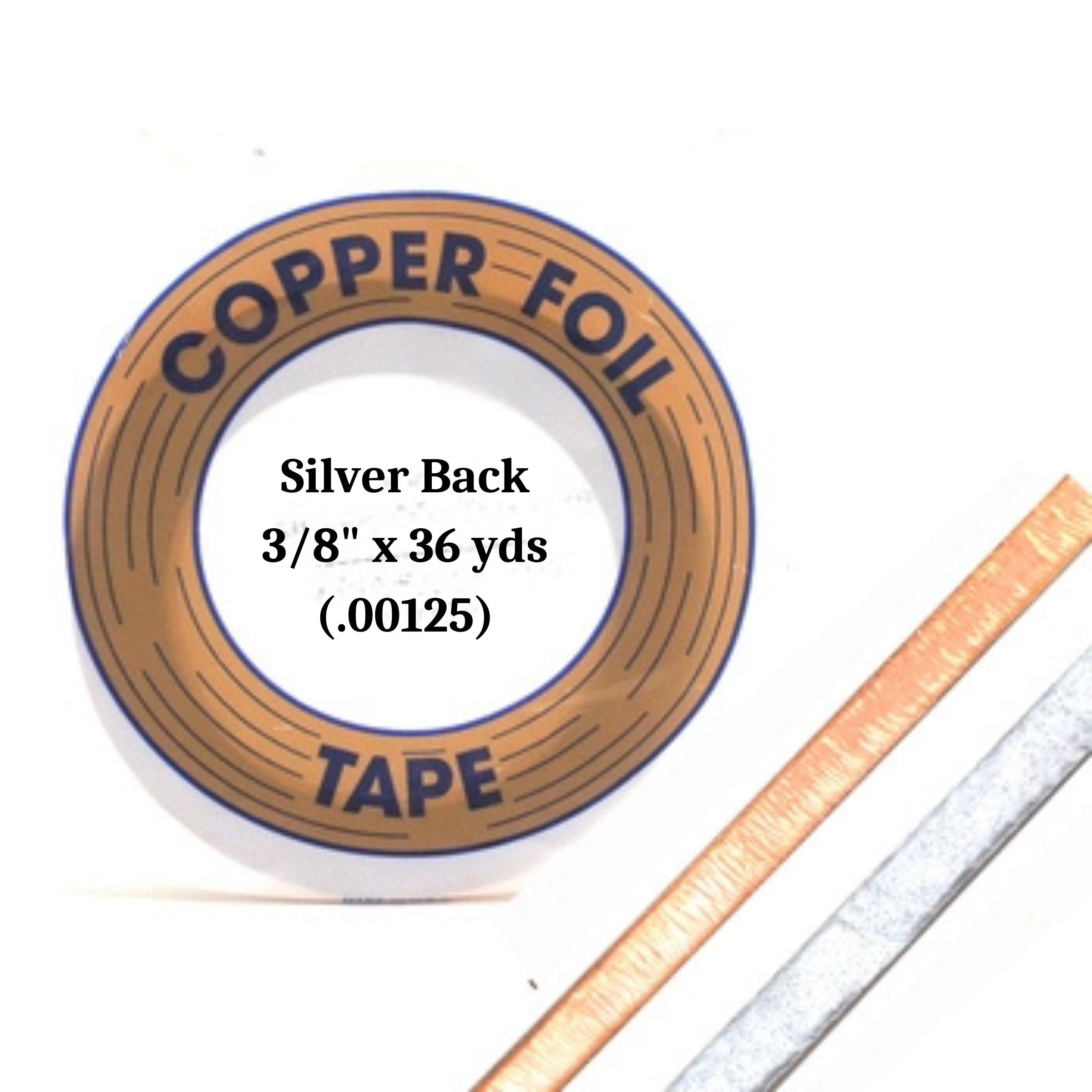 3/8" EDCO Silver Back Copper Foil Tape (36 yds)