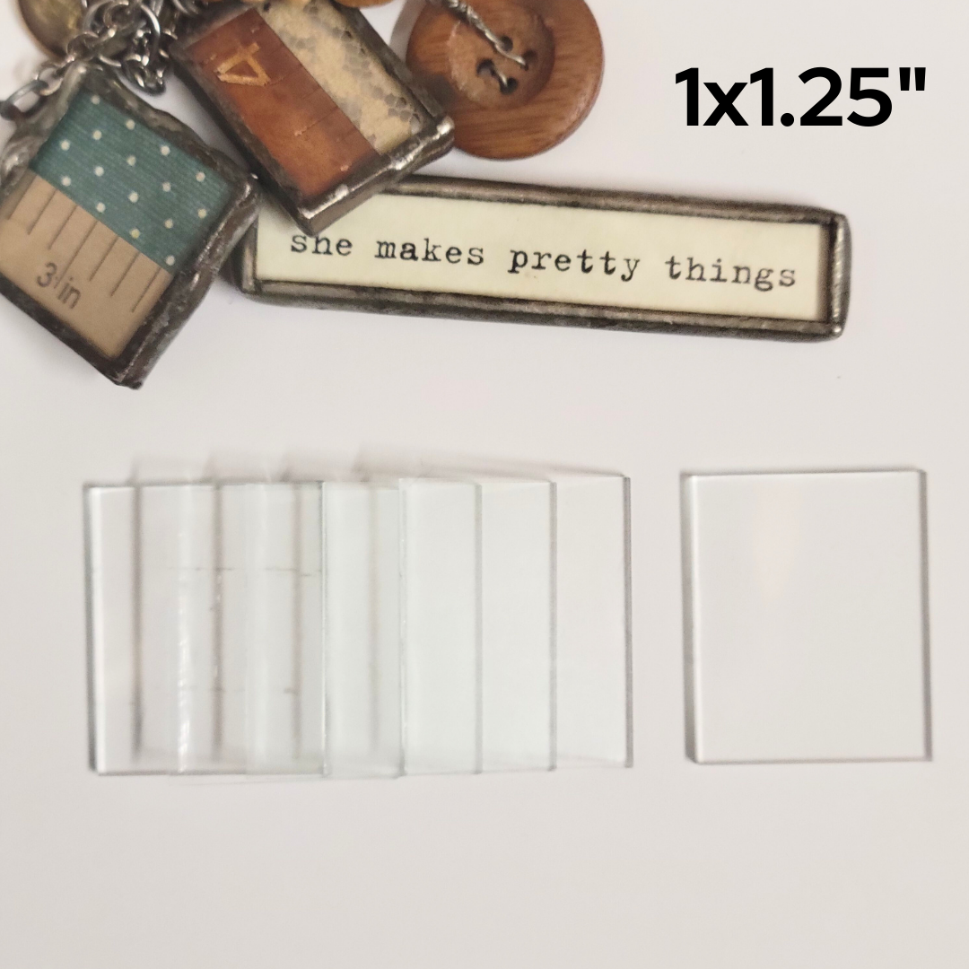 1" x 1 1/4" Rectangles Clear Flat Glass (1 x 1.25 inch) | 10/30/100 Packs