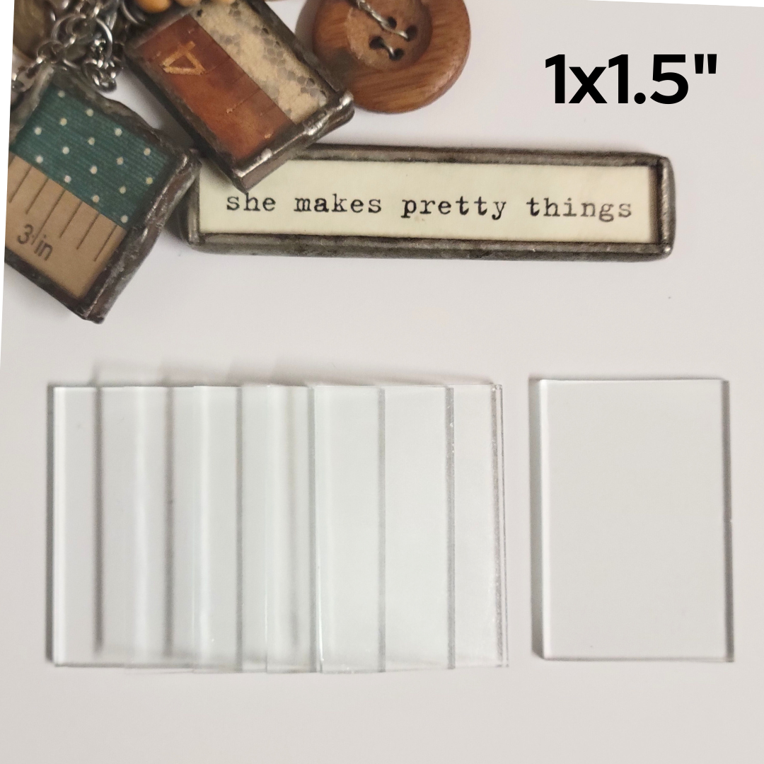 1" x 1-1/2" Rectangles Clear Flat Glass (1 x 1.5 inch)