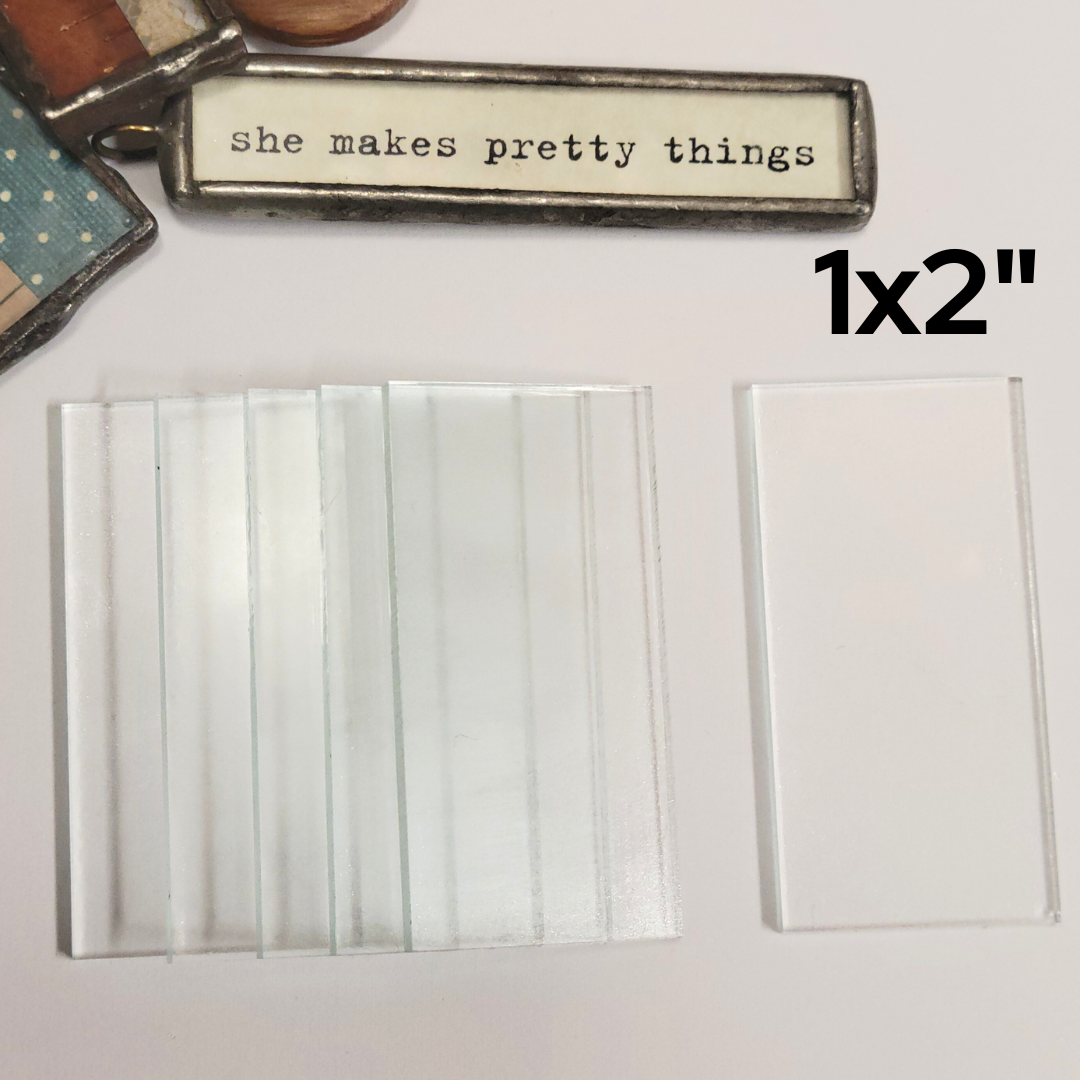 1" x 2" Rectangles Clear Flat Glass (1 inch x 2 inch) - Domino