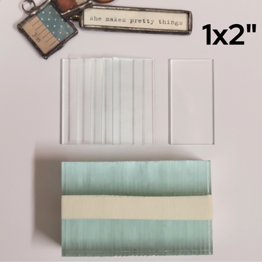 1"x2" Rectangles Clear Flat Glass (1 inch x 2 inch) | 10/30/100 Packs