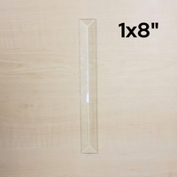 1" x 8" Clear Bevel Rectangle (1 inch x 8 inch)