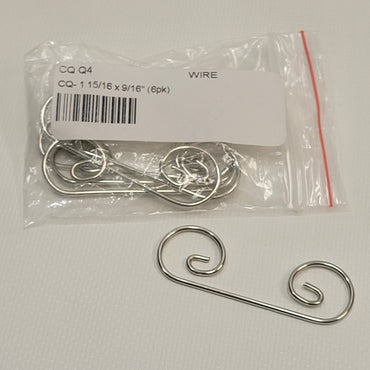 Metal Curly Q Hanger Set - 1 15/16" x 9/16" (6 Pack)