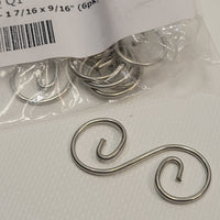 Metal Curly Q's Set - 1 7/16" x 9/16" (6 Pack)