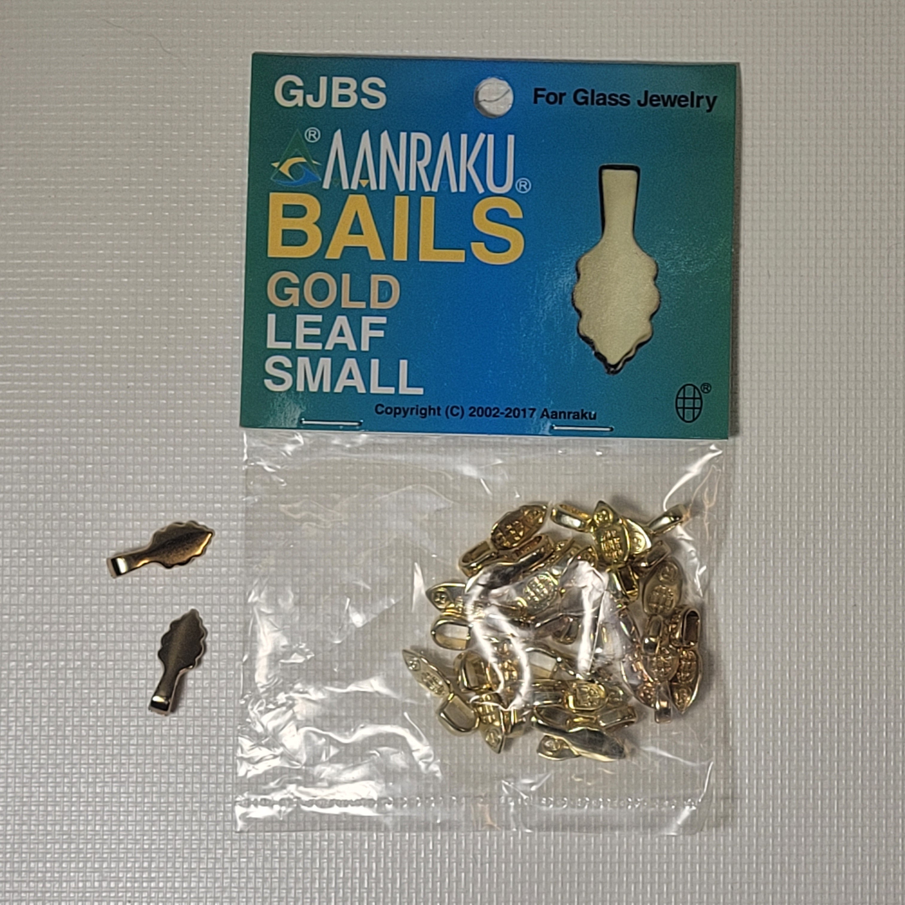 AANRAKU 18K Gold Plated Jewelry Bails - Small Leaf Shape, 6x15mm, 25 Pack