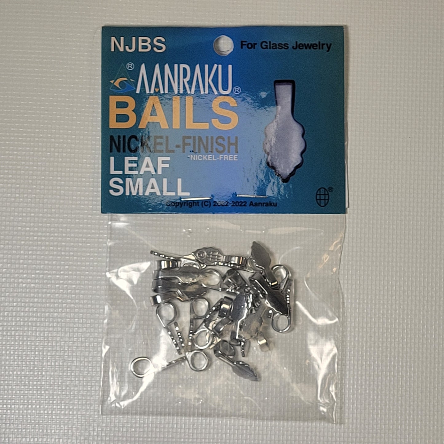 Leaf Shaped AANRAKU Nickel Plated Jewelry Bails (6x15mm) | 25 Pack