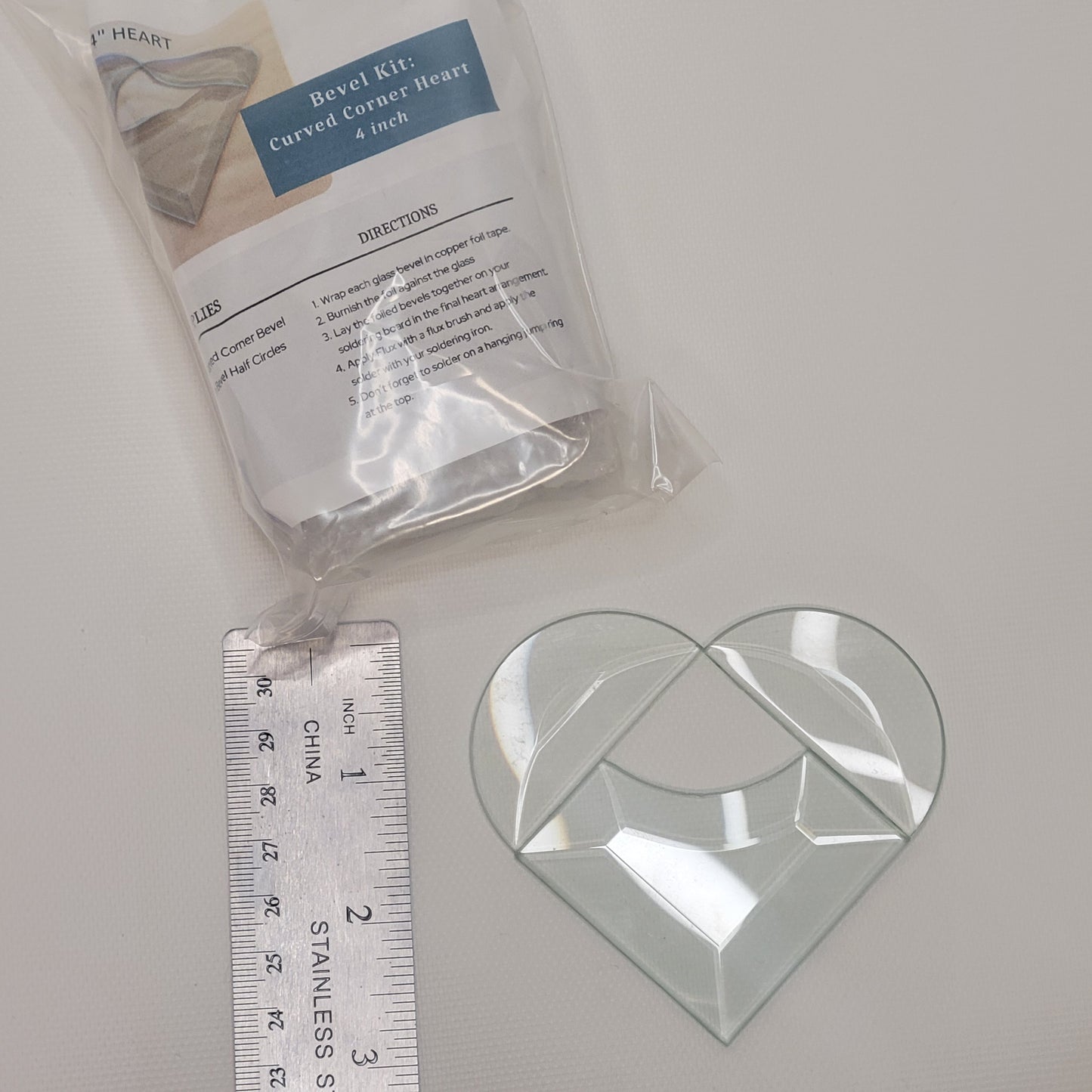 Project Kit: 4" Clear Multi Beveled Heart