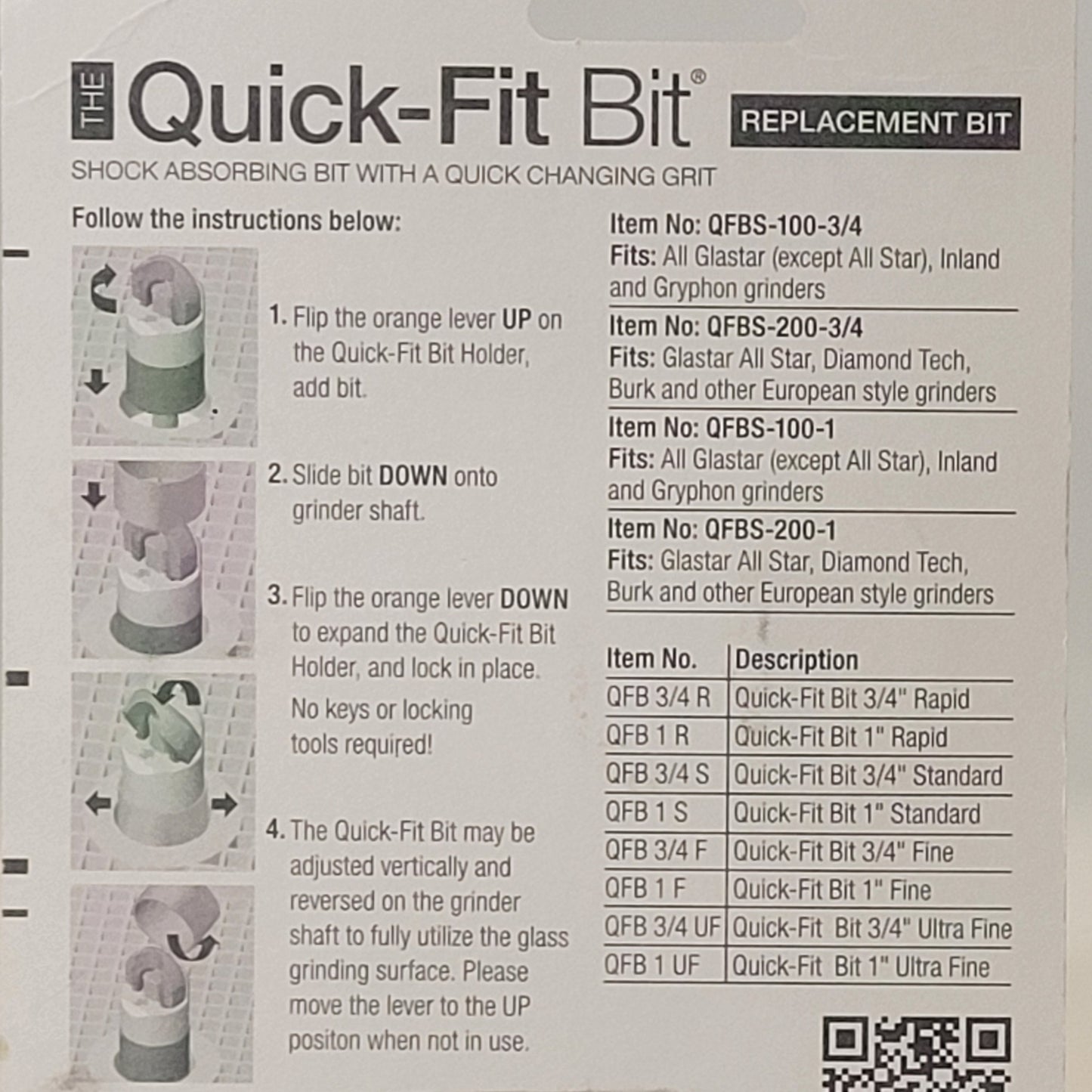 Quick-Fit Sleeve – 1" Fine Grit Replacement Bit