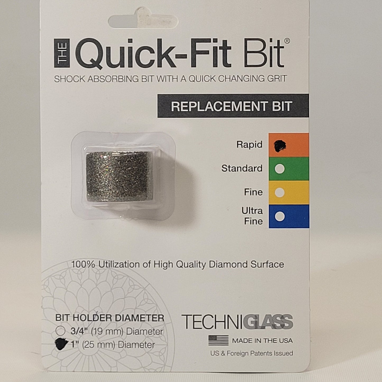 Quick-Fit Sleeve – 1" (Rapid) Course Grit Replacement Bit