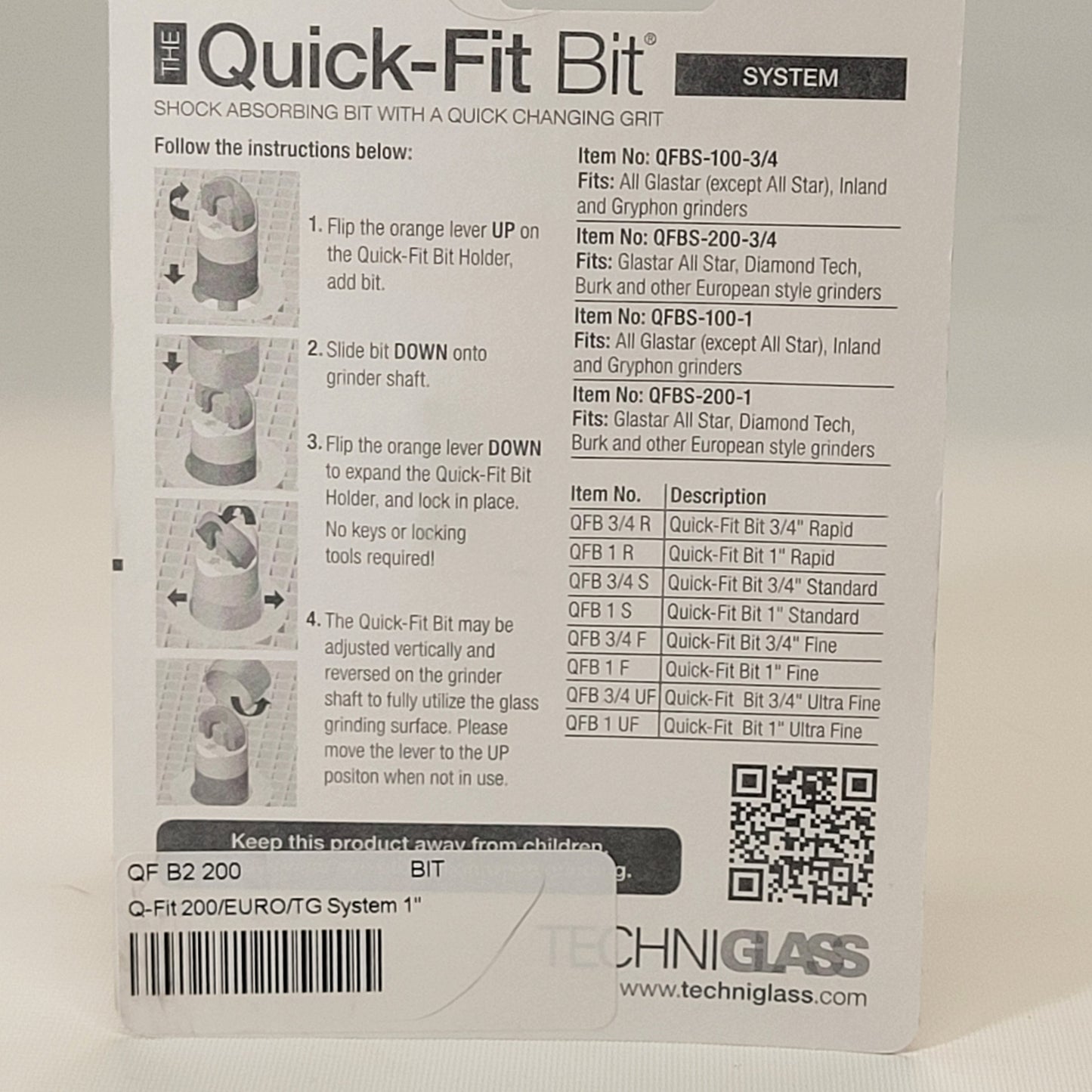 Quick-Fit 200 Series – 1" Bit For Glastar All Star