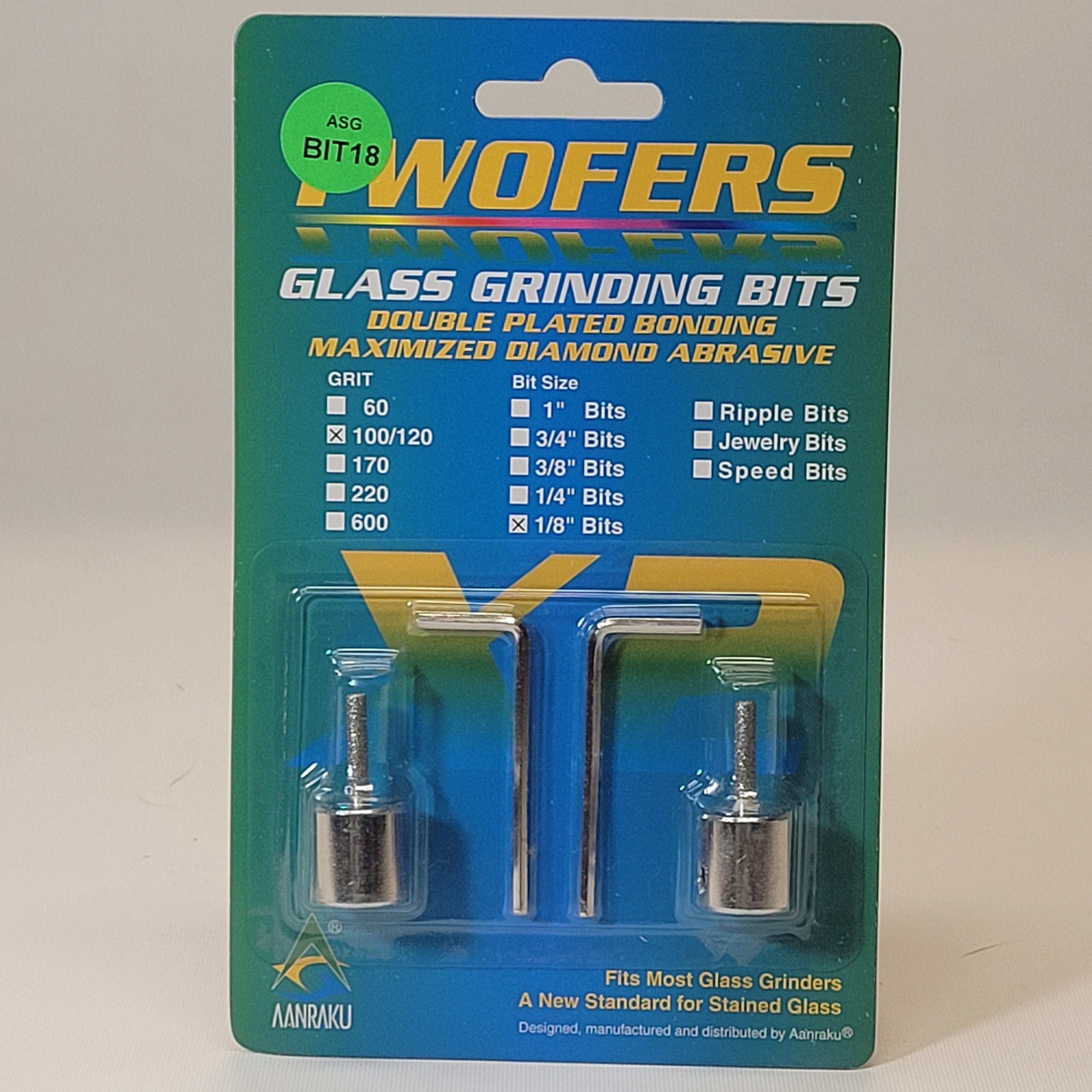 Aanraku Twofers 1/8" Glass Grinding Bits (100/120 Grit)