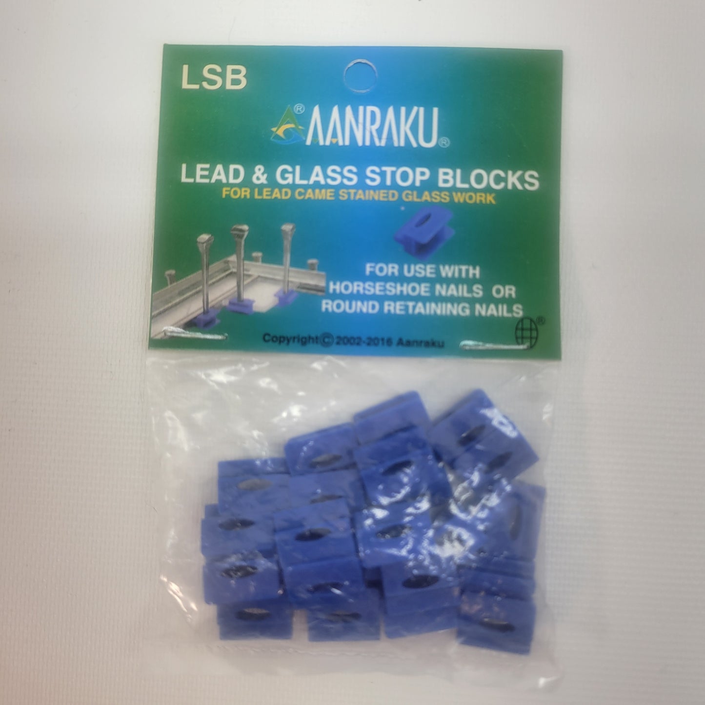 Aanraku - 25 Pack Lead & Glass Stop Blocks with 25 Horseshoe Nails