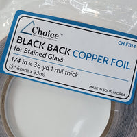 1/4" Choice Black Back Copper Foil Tape (36 yds)