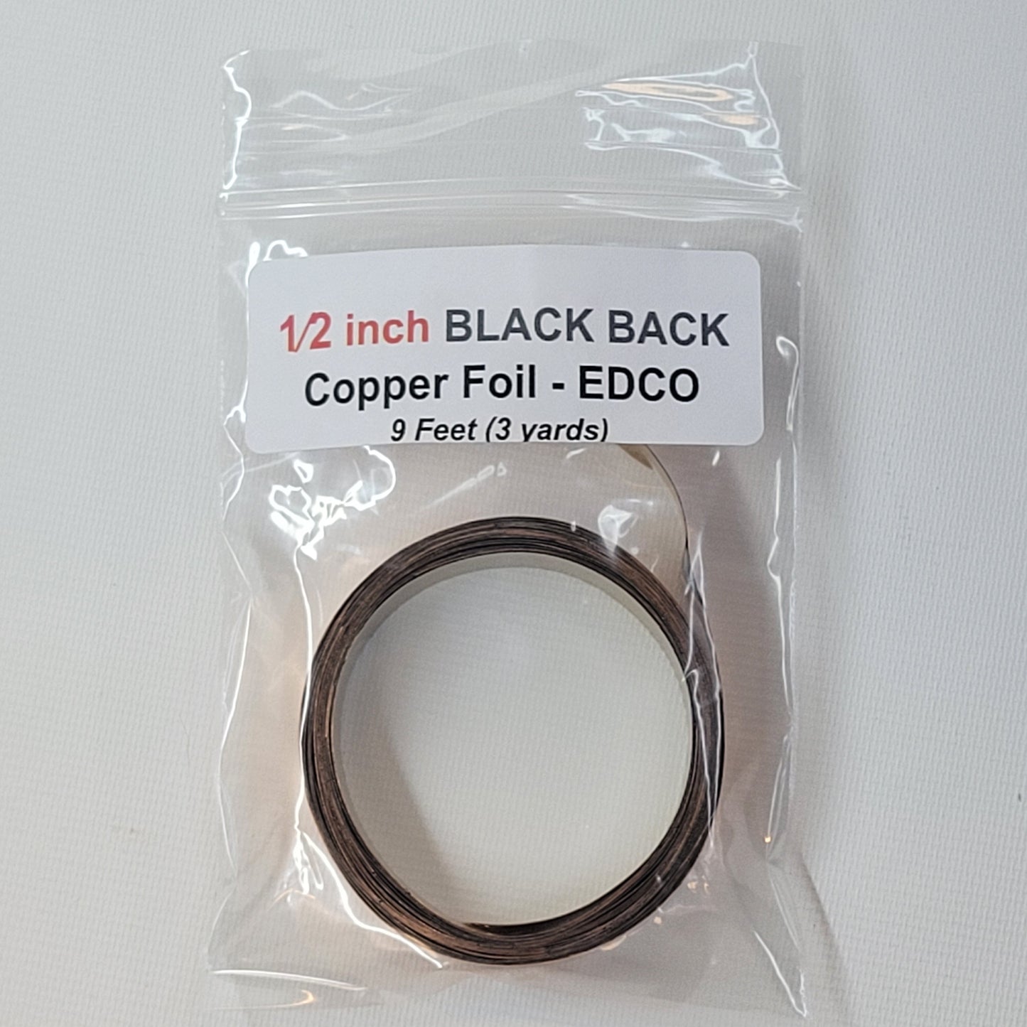 1/2" EDCO Black Back Copper Foil Tape (9 ft)