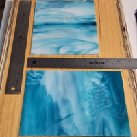 Cornflower Sky Blue/Opal Wissmach Stained Glass - 2 Sheets (6"x8")